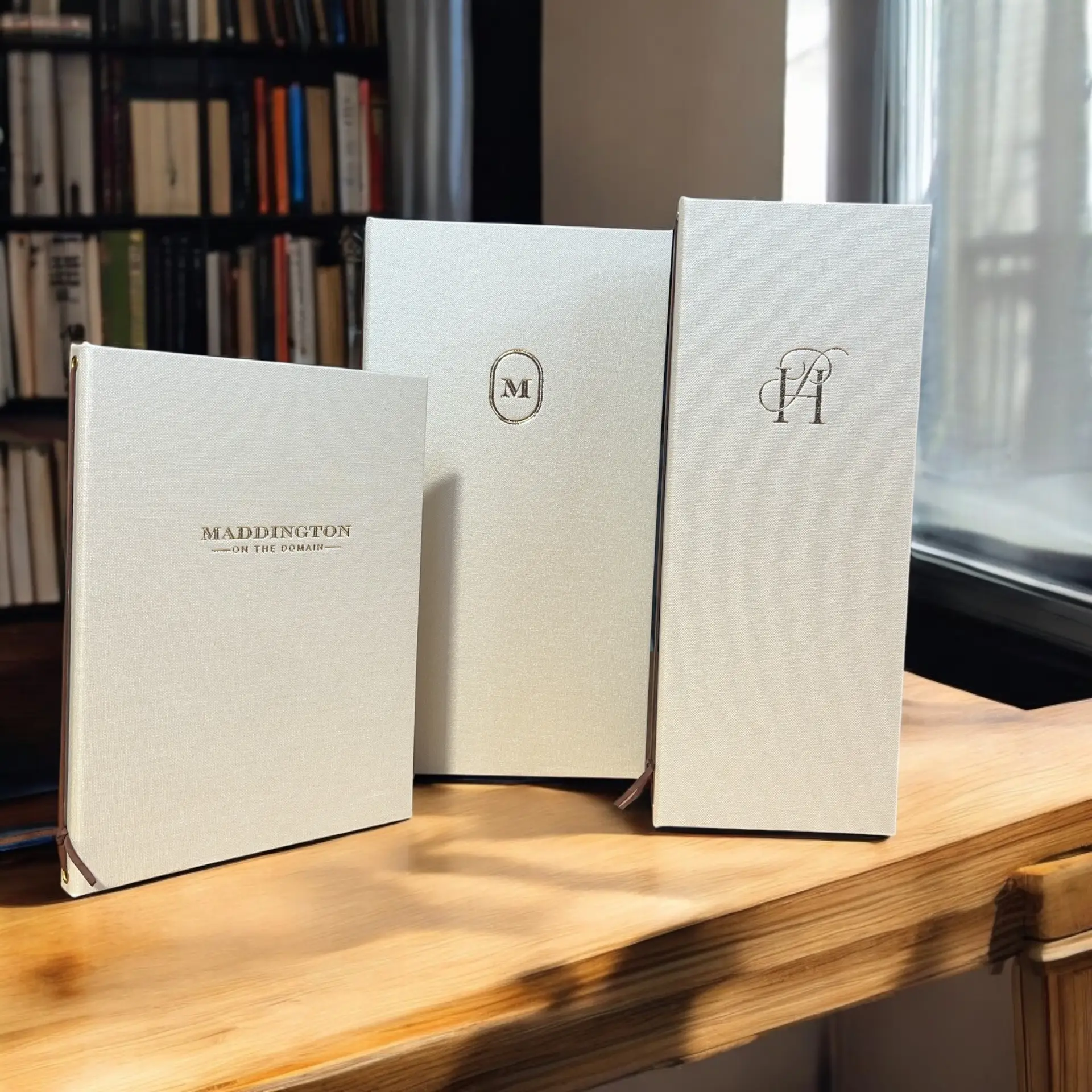 Premium fabric-covered café and restaurant menu covers